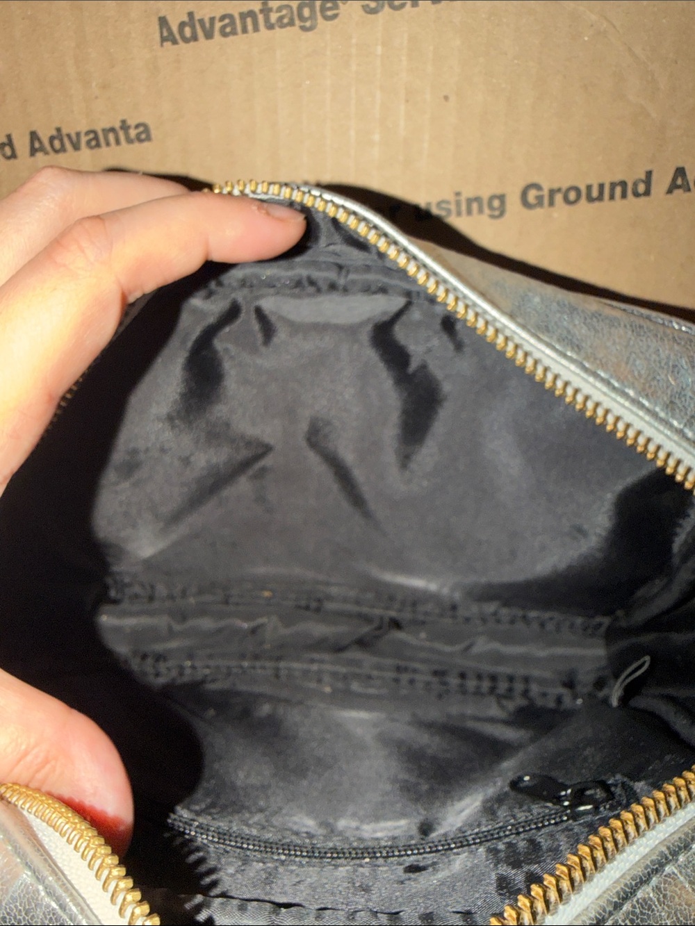 Victoria's Secret Metallic Silver Croc-Embossed Chain Crossbody - Picture 8 of 8